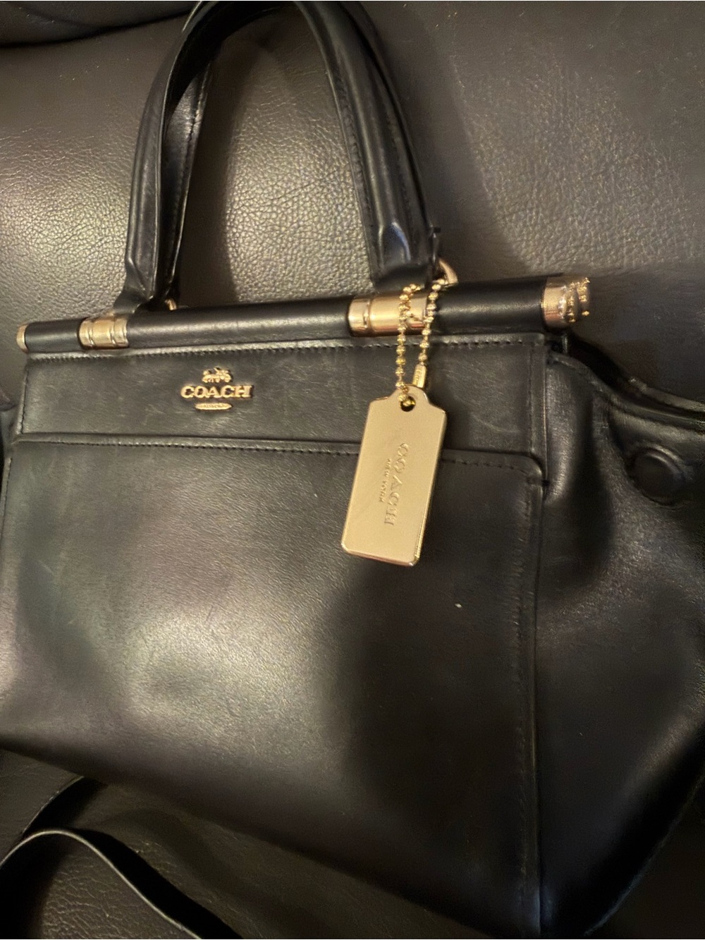 Coach Grace 20 Black Leather Bag - Picture 3 of 9